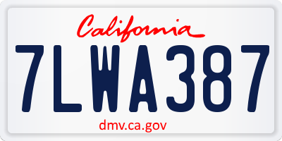 CA license plate 7LWA387