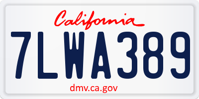 CA license plate 7LWA389