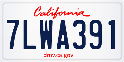 CA license plate 7LWA391