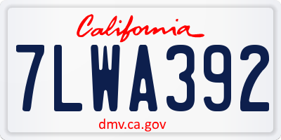 CA license plate 7LWA392