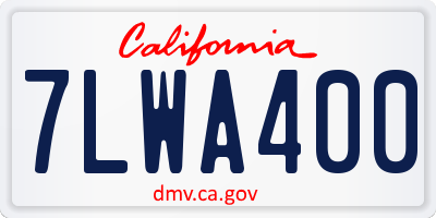 CA license plate 7LWA400