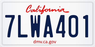 CA license plate 7LWA401