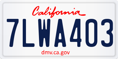 CA license plate 7LWA403
