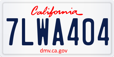 CA license plate 7LWA404