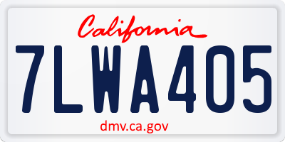 CA license plate 7LWA405