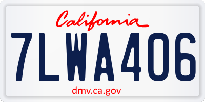 CA license plate 7LWA406