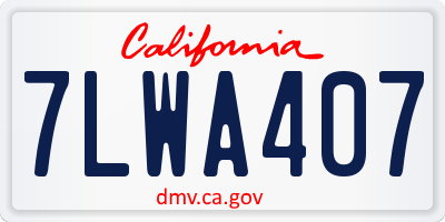CA license plate 7LWA407