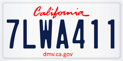 CA license plate 7LWA411
