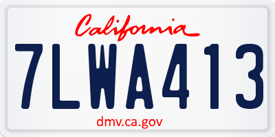 CA license plate 7LWA413