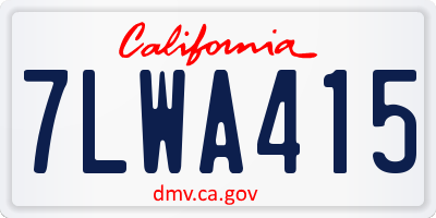 CA license plate 7LWA415