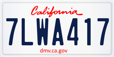 CA license plate 7LWA417