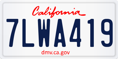 CA license plate 7LWA419