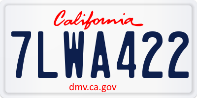 CA license plate 7LWA422