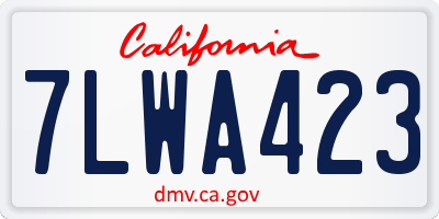 CA license plate 7LWA423