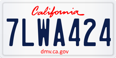 CA license plate 7LWA424