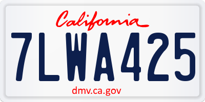 CA license plate 7LWA425