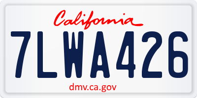 CA license plate 7LWA426