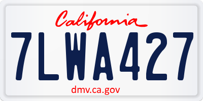 CA license plate 7LWA427