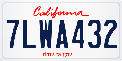 CA license plate 7LWA432