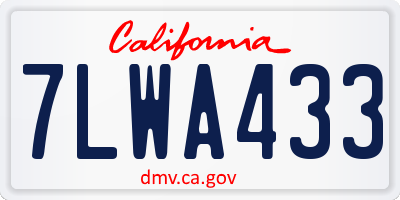 CA license plate 7LWA433