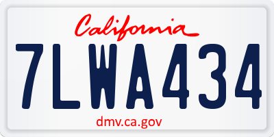 CA license plate 7LWA434