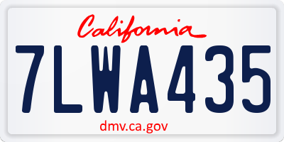 CA license plate 7LWA435