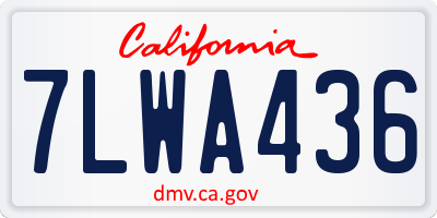 CA license plate 7LWA436