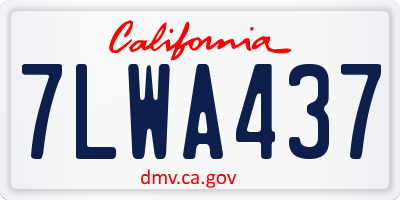 CA license plate 7LWA437