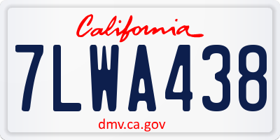 CA license plate 7LWA438