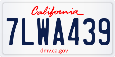 CA license plate 7LWA439