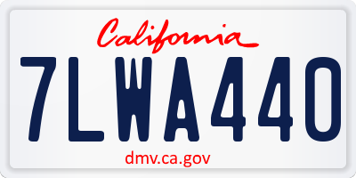 CA license plate 7LWA440