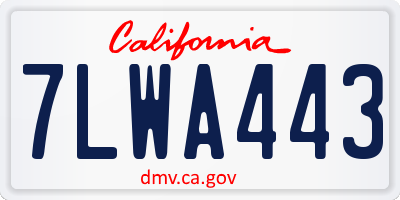 CA license plate 7LWA443