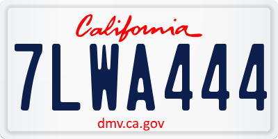 CA license plate 7LWA444