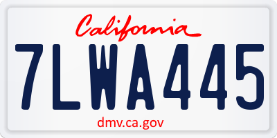 CA license plate 7LWA445