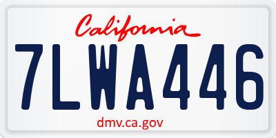 CA license plate 7LWA446