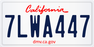 CA license plate 7LWA447