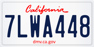 CA license plate 7LWA448