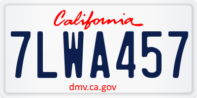 CA license plate 7LWA457