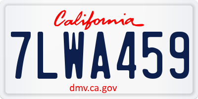 CA license plate 7LWA459
