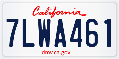 CA license plate 7LWA461