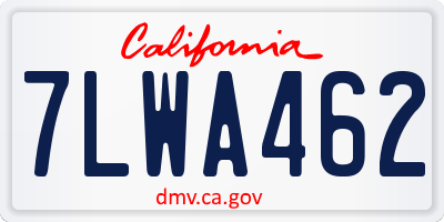 CA license plate 7LWA462