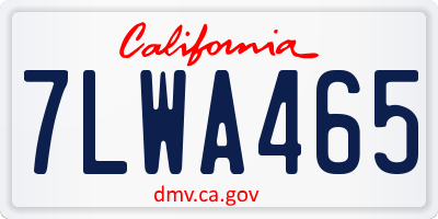 CA license plate 7LWA465