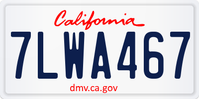 CA license plate 7LWA467