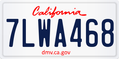 CA license plate 7LWA468