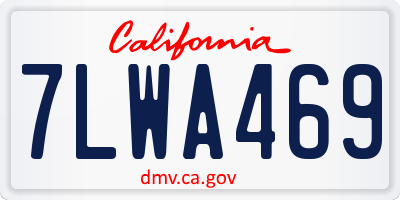 CA license plate 7LWA469