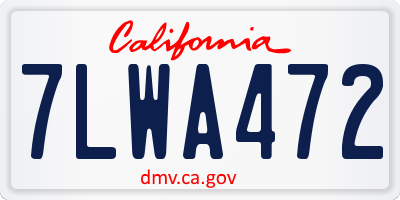 CA license plate 7LWA472