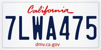 CA license plate 7LWA475