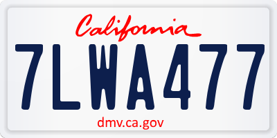 CA license plate 7LWA477