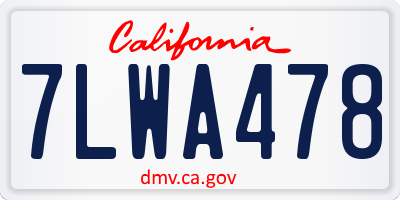 CA license plate 7LWA478