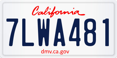 CA license plate 7LWA481